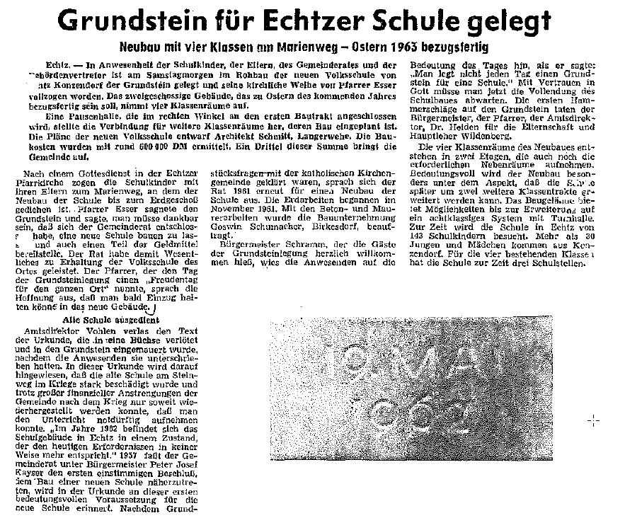 Grundstein für Echtzer Schule gelegt