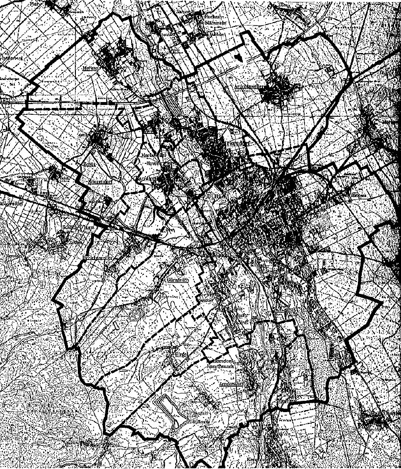 Vergrößertes Stadtgebiet Düren nach 1971